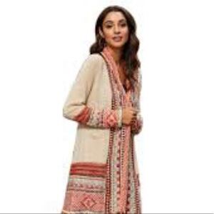 Max Sport Scarf Collar Fringes Cardigan Sweater